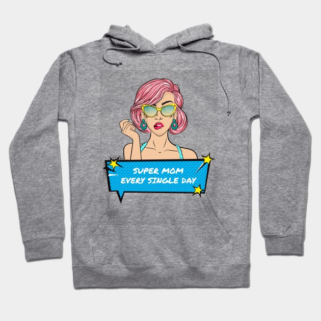 SUPER MOM Every Single Day Vintage Hoodie by TEEBOX by TBX